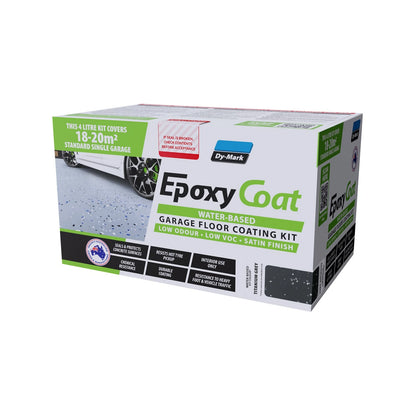 Dy-Mark 4L Titanium Grey Water-Based Epoxy Garage Floor Kit - Low Odour, Heavy Traffic Resistant
