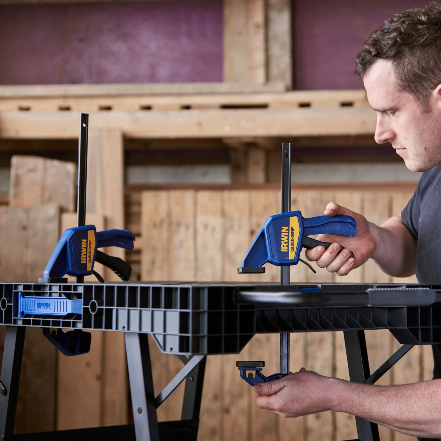 IRWIN Express Folding Workbench, Heavy-Duty, Portable, 455kg Capacity, Large Work Surface