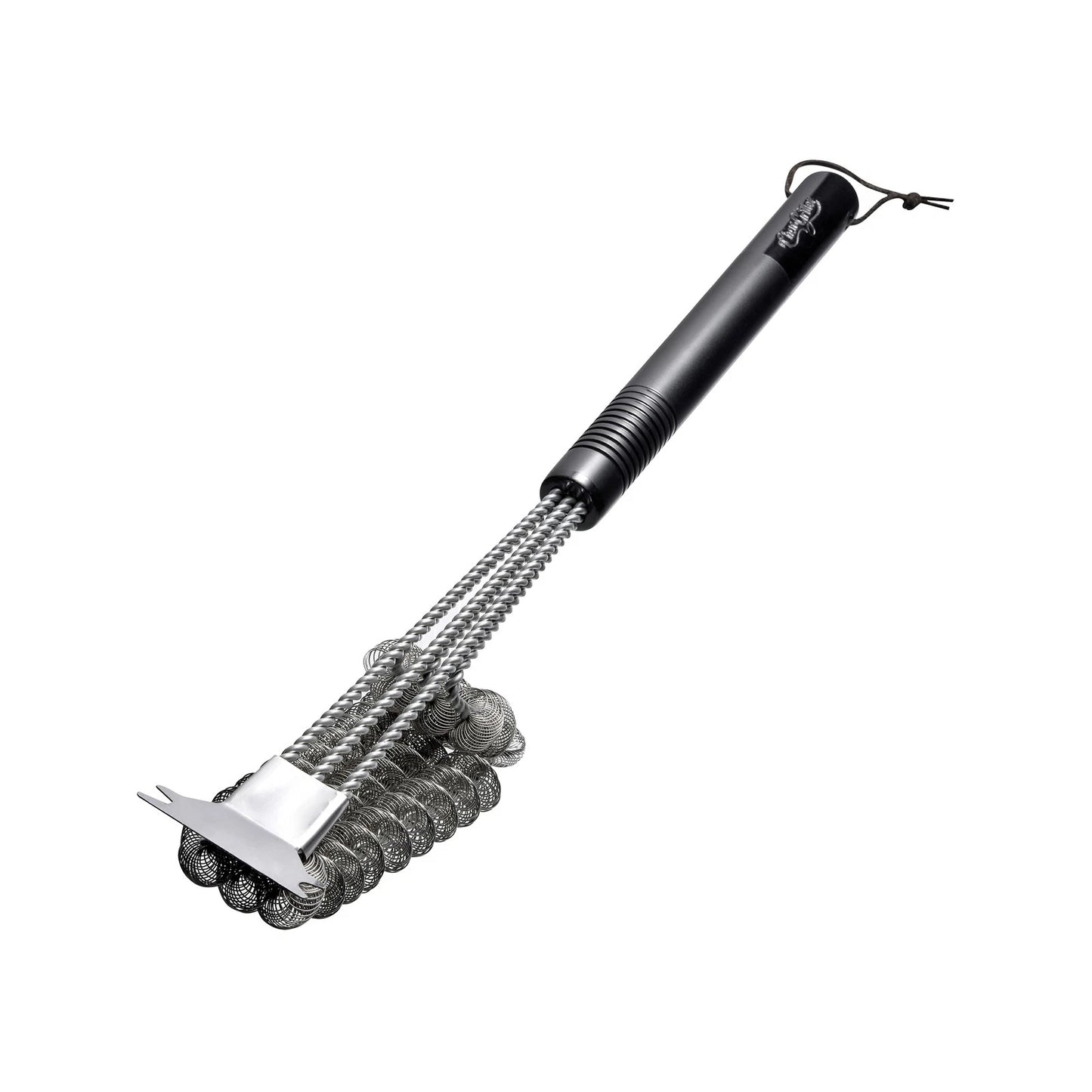 Char-Griller Triple Grid Helix Grill Brush, Stainless Steel Coils, Triple Head, 18" Length