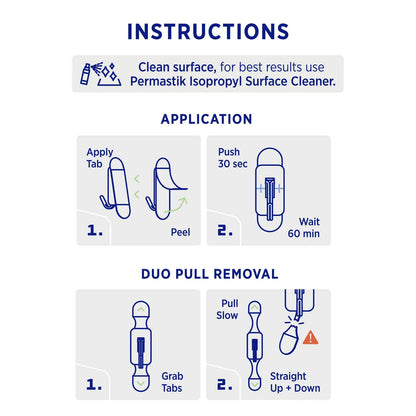 Permastik Medium Clear Kitchen Hooks 4 Pcs - Strong Hold, No Tools, Easy Removal