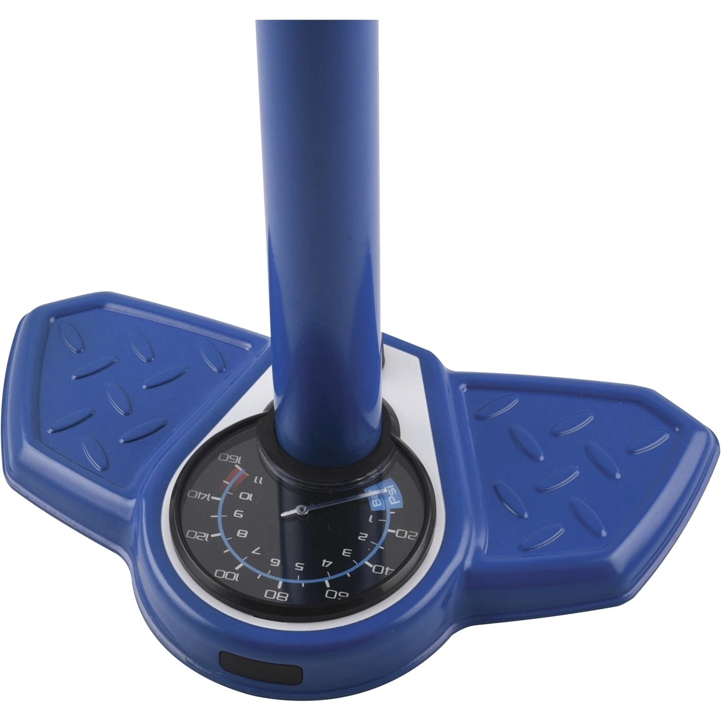 Kincrome Floor Hand Pump, 160 PSI, Presta & Schrader Compatible, Alloy Barrel, Blue