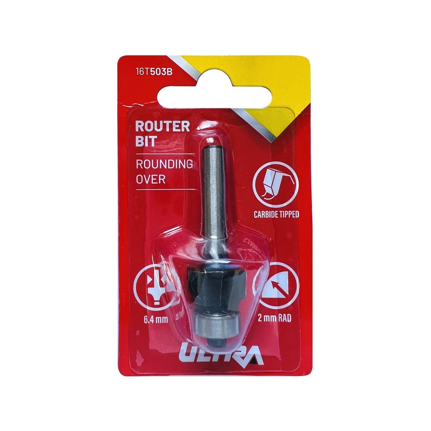 Ultra 6.4 x 2mm Tungsten Carbide Rounding Over Router Bit for Smooth Edges