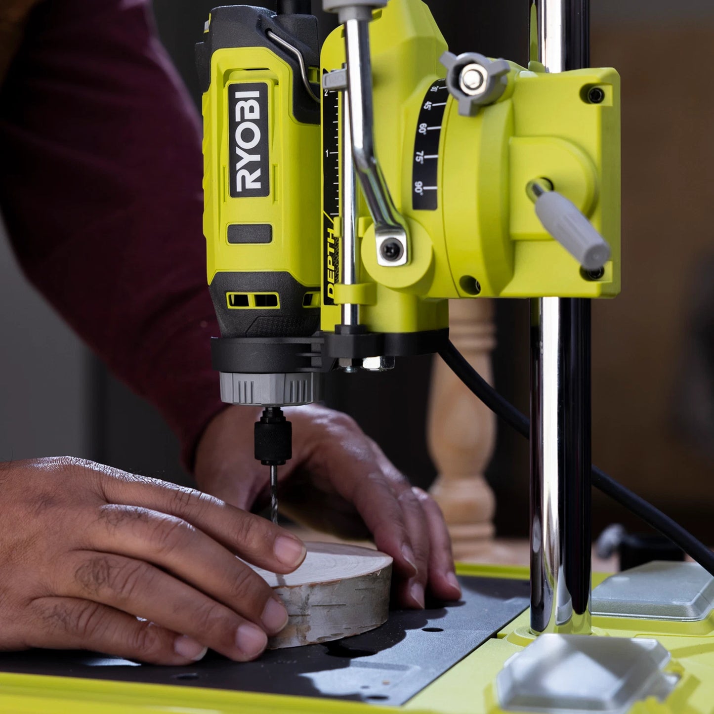 Ryobi Hobby Station Tool Mount - Precision Control, Reversible Base, Rotary Tool Compatible