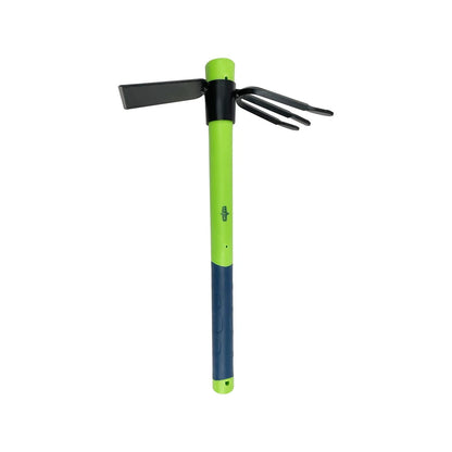 Saxon Mini Mattock Cultivator with Fiberglass Handle, Carbon Steel, 3-Pronged, Soft Grip