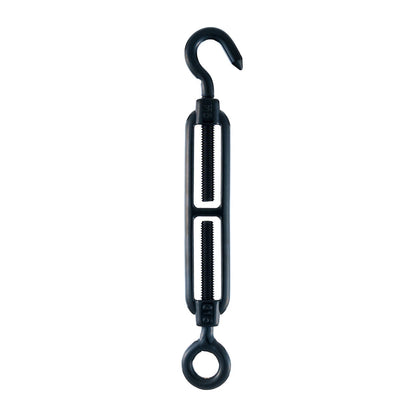 Taskmaster 6mm Black 316 Stainless Steel Turnbuckle Hook and Eye – 6 Pack, Marine Grade