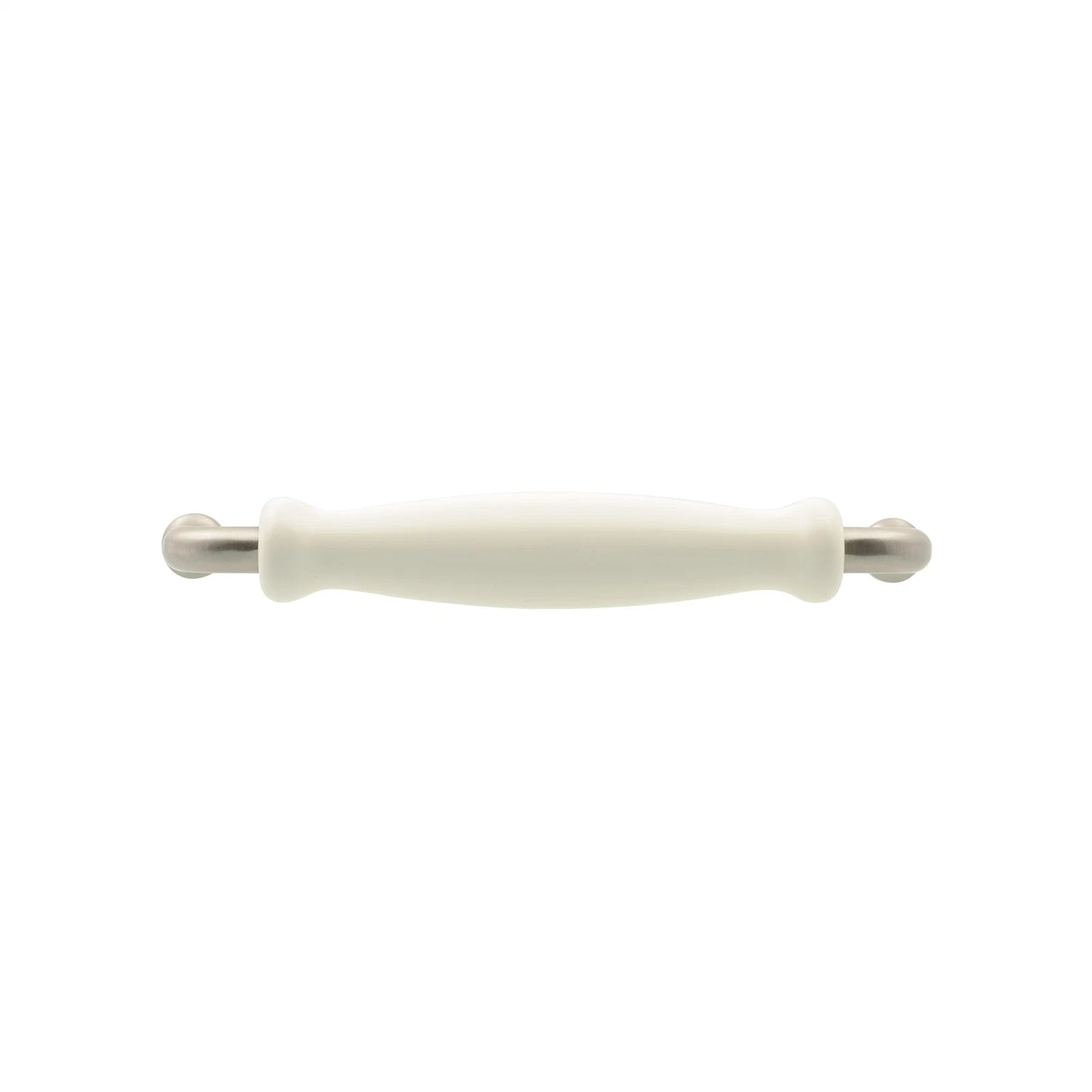 Prestige 128mm Brushed Nickel White Ceramic Handles - Pack of 4