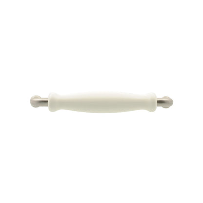 Prestige 128mm Brushed Nickel White Ceramic Handles - Pack of 4