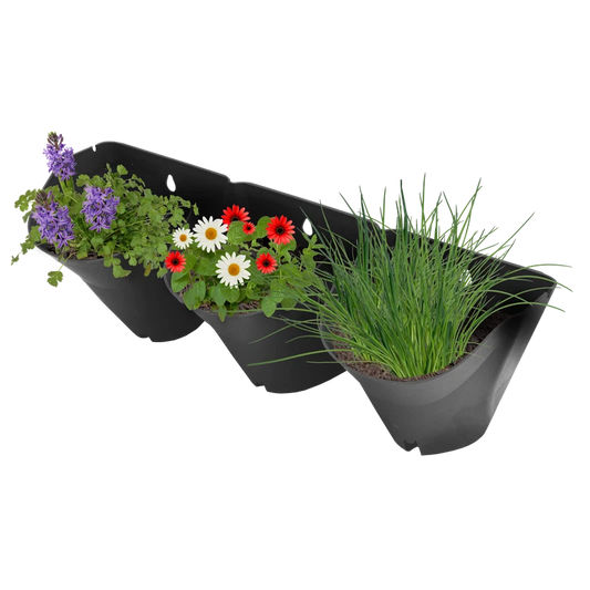 Whites Charcoal 3 Pot Vertical Garden Wall Stacker - Modular, Water-Smart, Easy Install