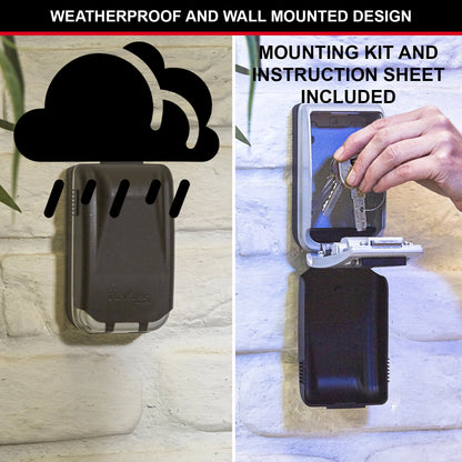 Master Lock Light Up Wall Mounted Key Safe with Combination Dials, Weather-Resistant