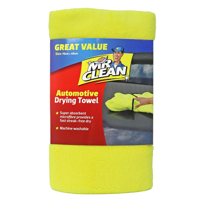MR CLEAN Auto Drying Towel 70x40cm Super Absorbent Microfiber, Streak-Free, Machine Washable