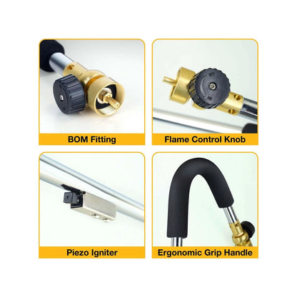 Bossweld Map-Pro Weed Burner, Long Reach, Piezo Ignition, Variable Flame Control, 90 Min Runtime