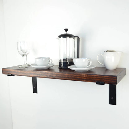 Carinya Black Lipped Angle Bracket 185x185mm, 100kg Load, Powder Coated Steel