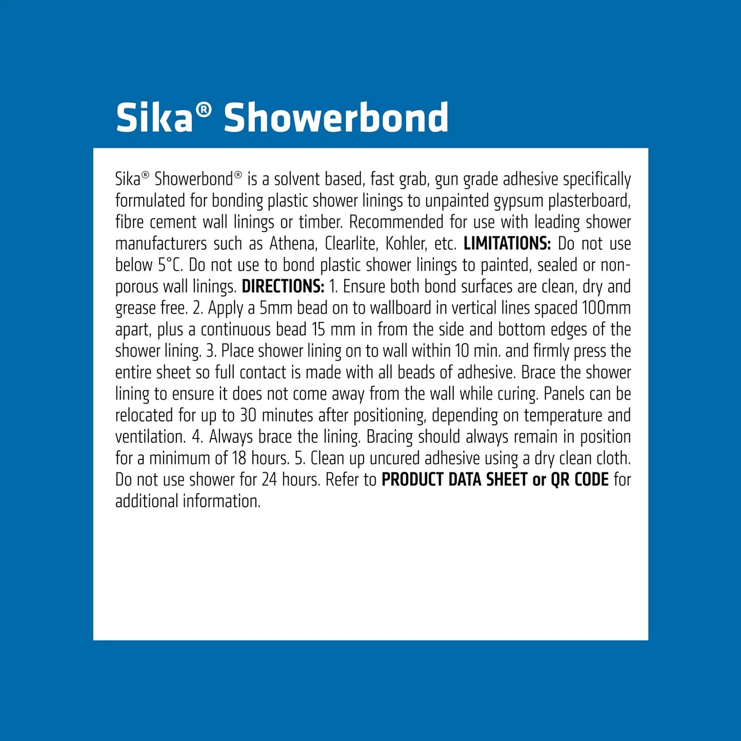 Sika Showerbond 300g Adhesive for Acrylic Shower Linings - Fast Curing, Easy Application