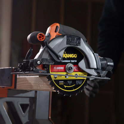 Kango 165mm 24T Wood Circular Saw Blade, Cobalt-Infused, Anti-Stick, Anti-Kickback