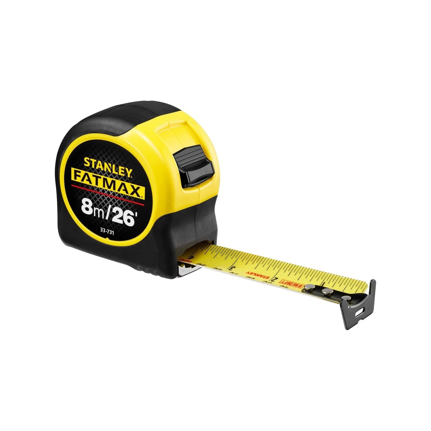 Stanley FatMax 8m Blade Armor Tape Measure with Airlock Slide Lock & Mylar Coated Blade