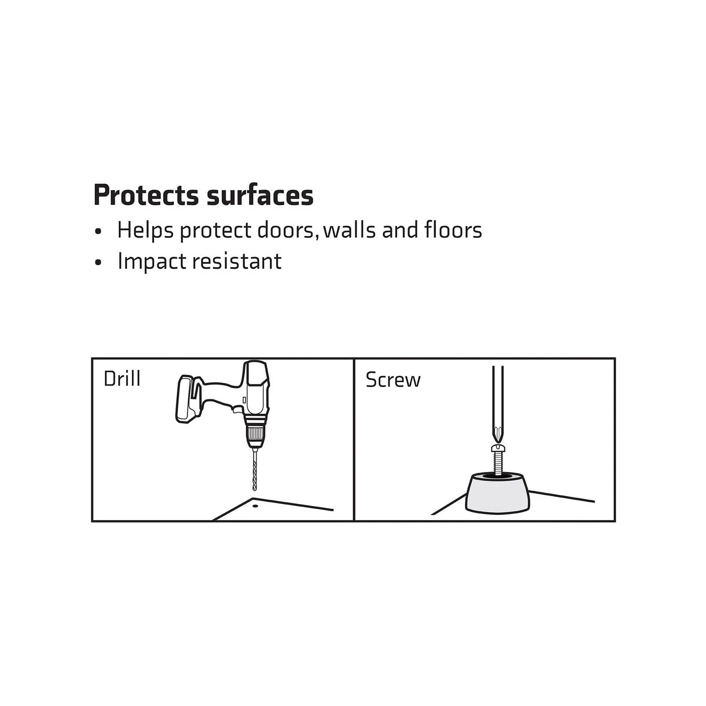 Surface Gard 25mm Brown Screw-In Protectors, Rubber, Indoor Use, pcs of 4