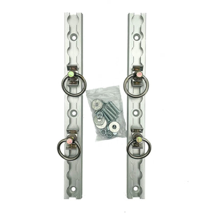 Grunt 30cm Aluminium O Tracks 2 Pcs with Movable Anchor Rings and Spring-Loaded Lock Clip