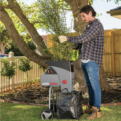 Ozito 2400W Silent Garden Shredder, 40mm Capacity, Self-Feeding, 93dB Noise Level
