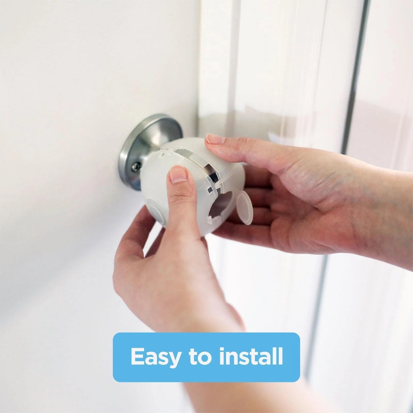 Perma Child Safety Door Knob Covers 4 Pack, Clear, Easy Install, Childproofing