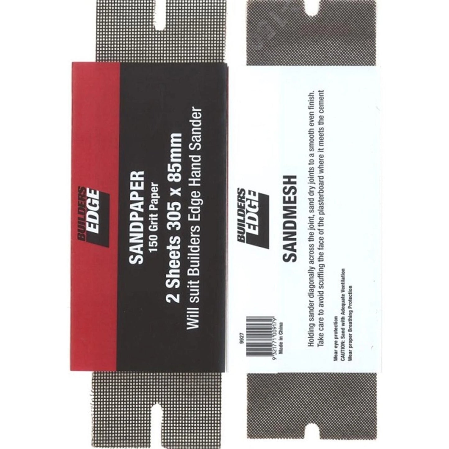 Builders Edge Sandmesh Plaster Kit - 2 Sheets, Easy DIY & Trade Use, 305mm x 85mm