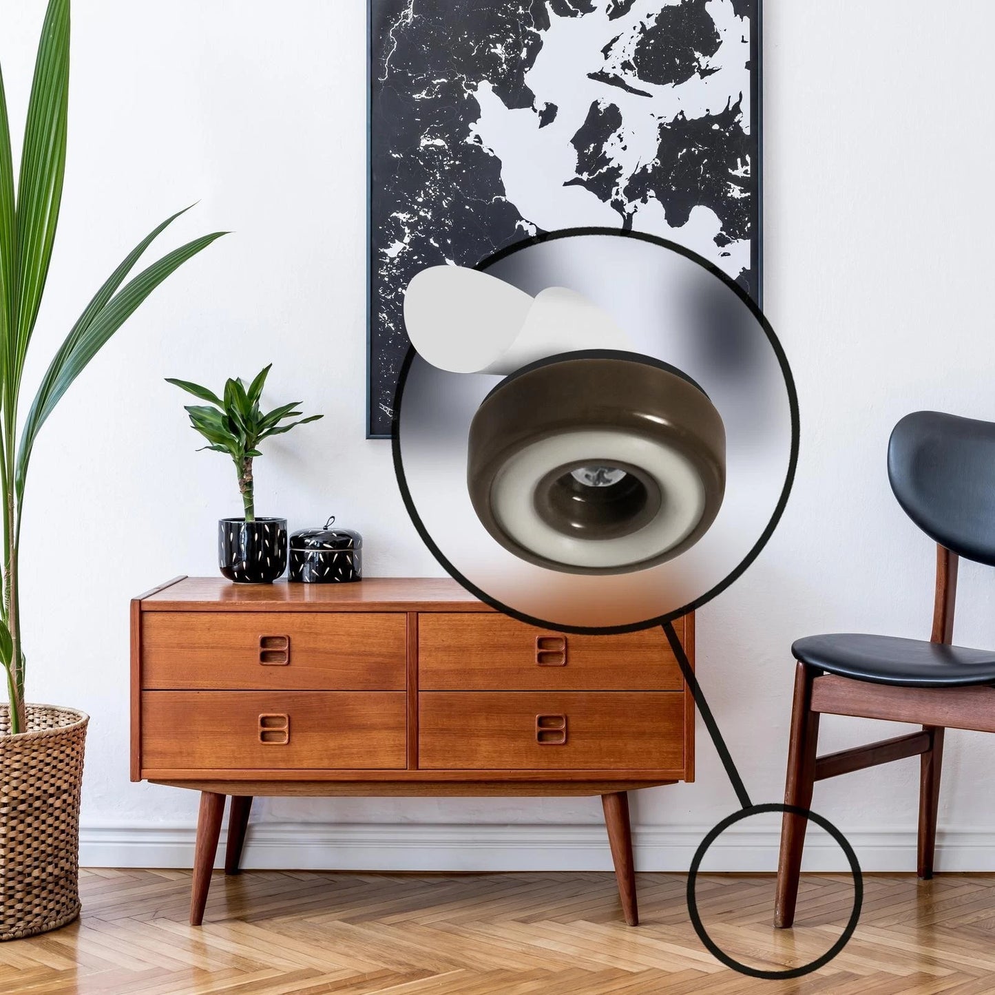 Slipstick 25mm Chocolate Sliders Floor Protection Feet, 8 Pack, for Chairs, 5-Year Warranty