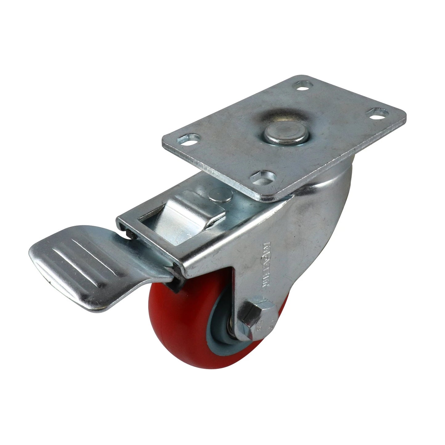 Move It 75mm Red Polyurethane Swivel Brake Castor 120kg Load Capacity