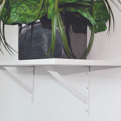 Carinya White Heavy Duty Bracket 250x200mm, 175kg Load, Powder Coated Steel