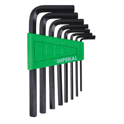 Trojan 8 Piece Imperial Hex Key Set, Chrome Vanadium Steel, Lifetime Guarantee