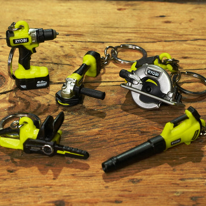 Ryobi MINI Chainsaw Keyring - Authentic Replica, Collectible Tool Accessory