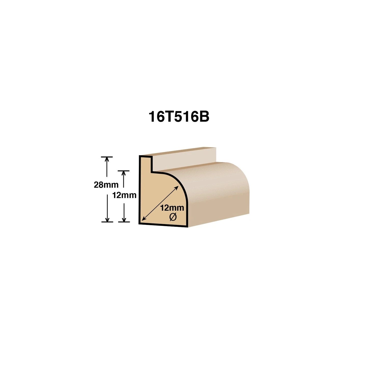 Ultra 6.4 x 12mm Tungsten Carbide Round Router Bit – Precision & Durability
