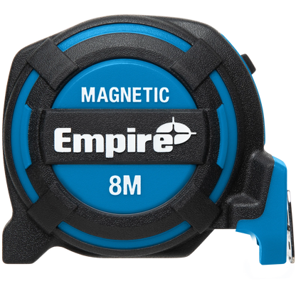 Empire 8m Magnetic Tape Measure with Ergonomic Grip & Double-Sided Easy-Read Blade