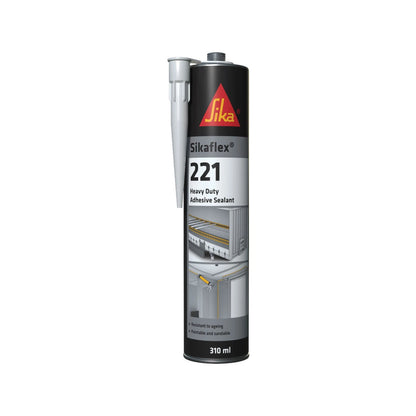 Sika Sikaflex-221 Multi-Purpose Adhesive Sealant 310ml - White/Black, Durable & Universal Bonding