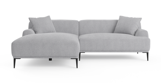 Brosa Seta 4 Seater Sofa with Chaise (Gainsboro Grey; Left Chaise) - Auzzistore