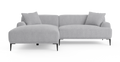 Brosa Seta 4 Seater Sofa with Chaise - Gainsboro Grey; Left Chaise