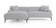 Brosa Seta 4 Seater Sofa with Chaise (Gainsboro Grey; Left Chaise)