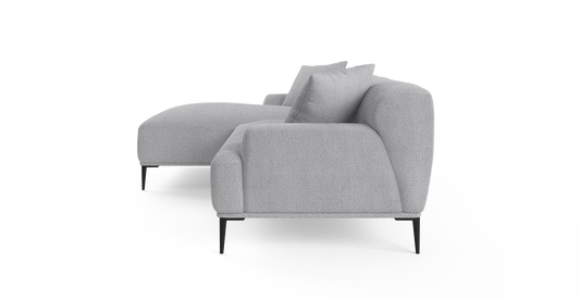 Brosa Seta 4 Seater Sofa with Chaise (Gainsboro Grey; Left Chaise) - Auzzistore