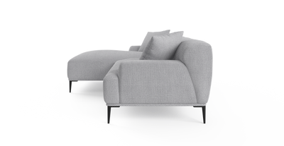 Brosa Seta 4 Seater Sofa with Chaise - Gainsboro Grey; Left Chaise
