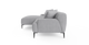 Brosa Seta 4 Seater Sofa with Chaise (Gainsboro Grey; Left Chaise)