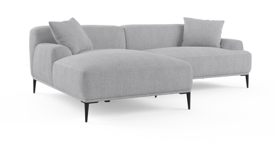 Brosa Seta 4 Seater Sofa with Chaise - Gainsboro Grey; Left Chaise