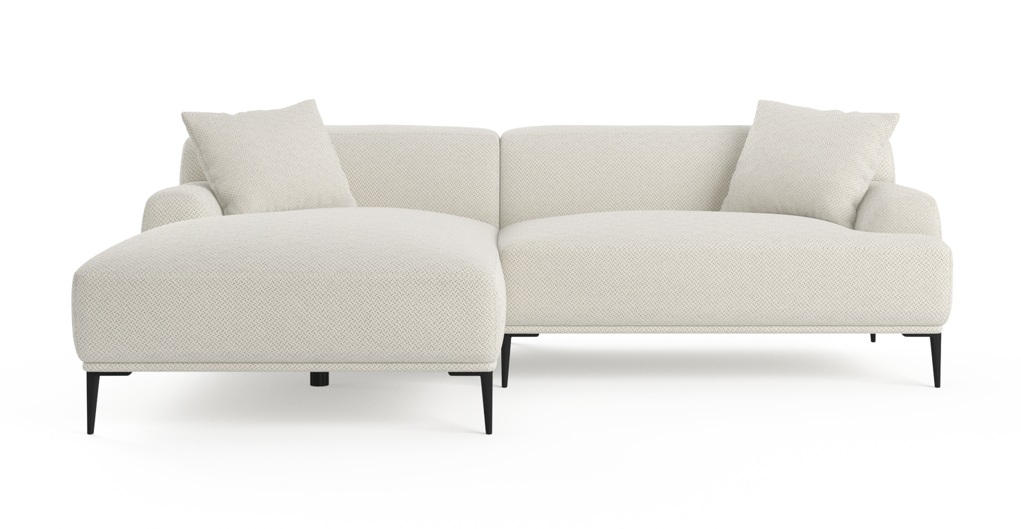 Brosa Seta 4 Seater Sofa with Chaise (Seashell White, Left Chaise)