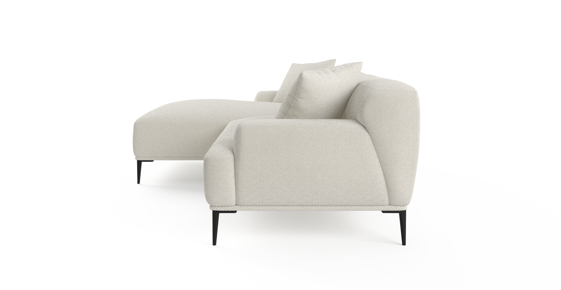 Brosa Seta 4 Seater Sofa with Chaise (Seashell White, Left Chaise)