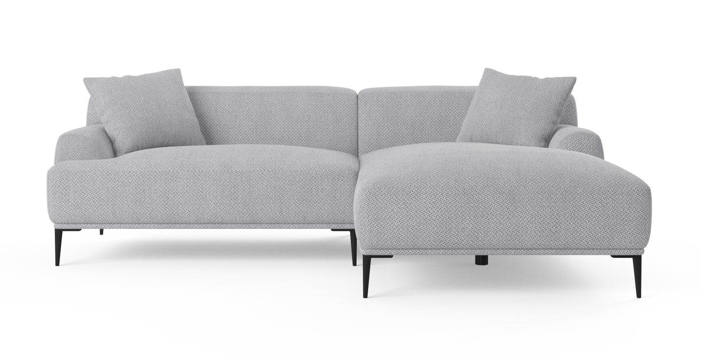 Brosa Seta 4 Seater Sofa with Chaise (Gainsboro Grey, Right Chaise)