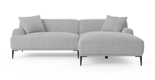 Brosa Seta 4 Seater Sofa with Chaise (Gainsboro Grey, Right Chaise)