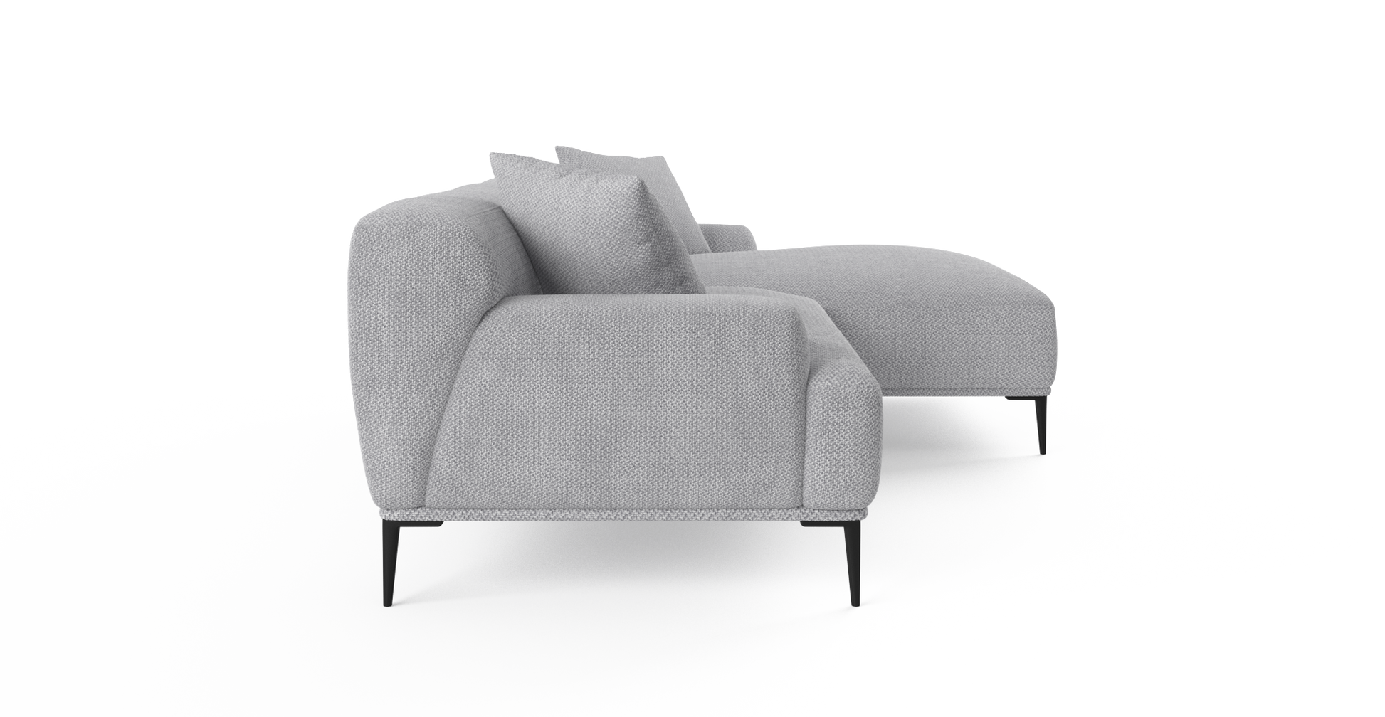 Brosa Seta 4 Seater Sofa with Chaise (Gainsboro Grey, Right Chaise)