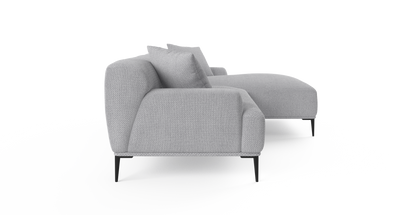 Brosa Seta 4 Seater Sofa with Chaise (Gainsboro Grey, Right Chaise)