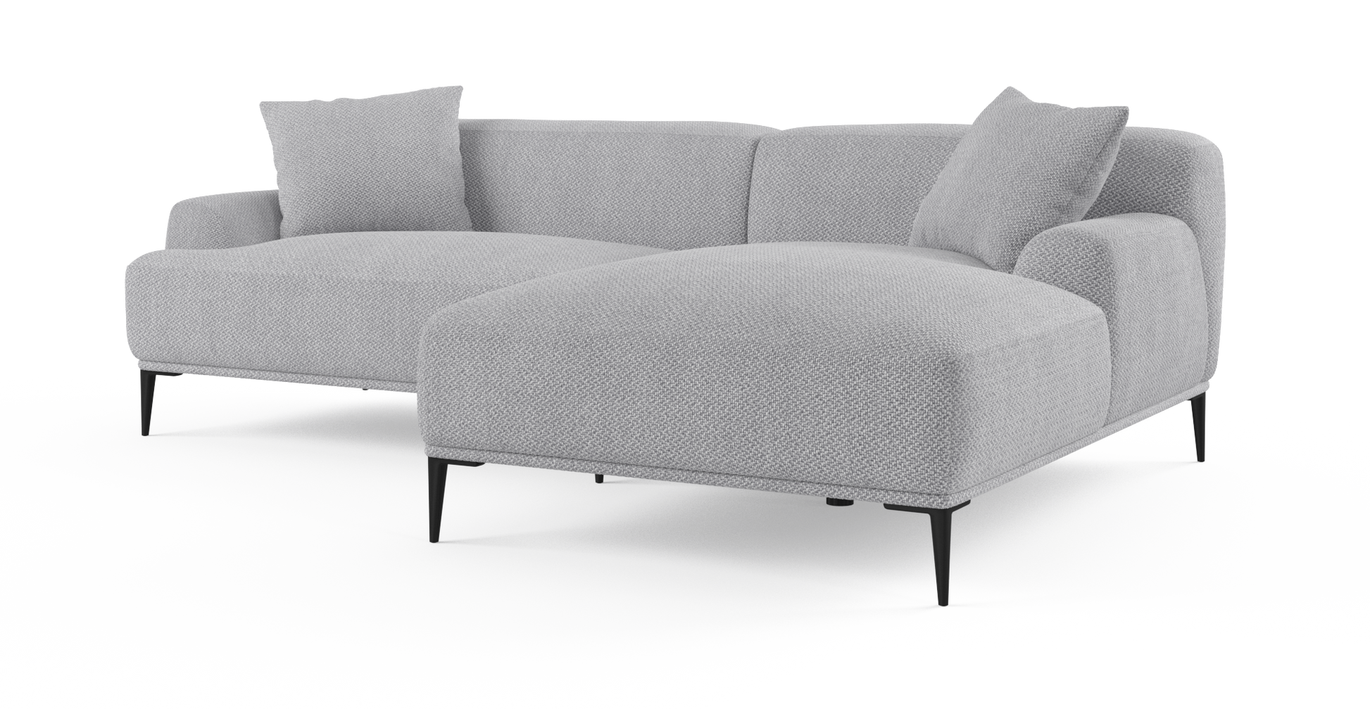 Brosa Seta 4 Seater Sofa with Chaise (Gainsboro Grey, Right Chaise)