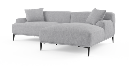 Brosa Seta 4 Seater Sofa with Chaise (Gainsboro Grey, Right Chaise)