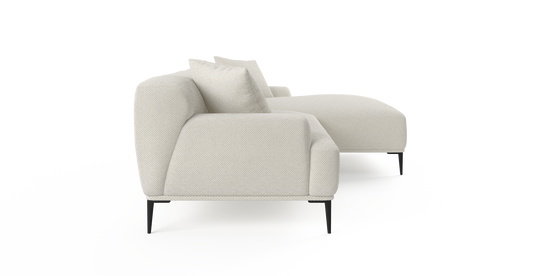 Brosa Seta 4 Seater Sofa with Chaise (Seashell White; Right Chaise) - Auzzistore