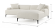 Brosa Seta 4 Seater Sofa with Chaise (Seashell White; Right Chaise)