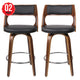 Artiss Swivel Leather Back Wooden Bar Stool Black 2 Pack
